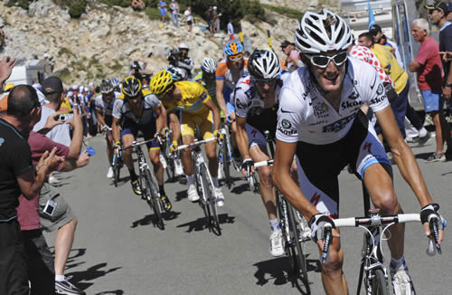 Andy Schleck on Mont Ventoux, Tour de France 2009 Stage 20.