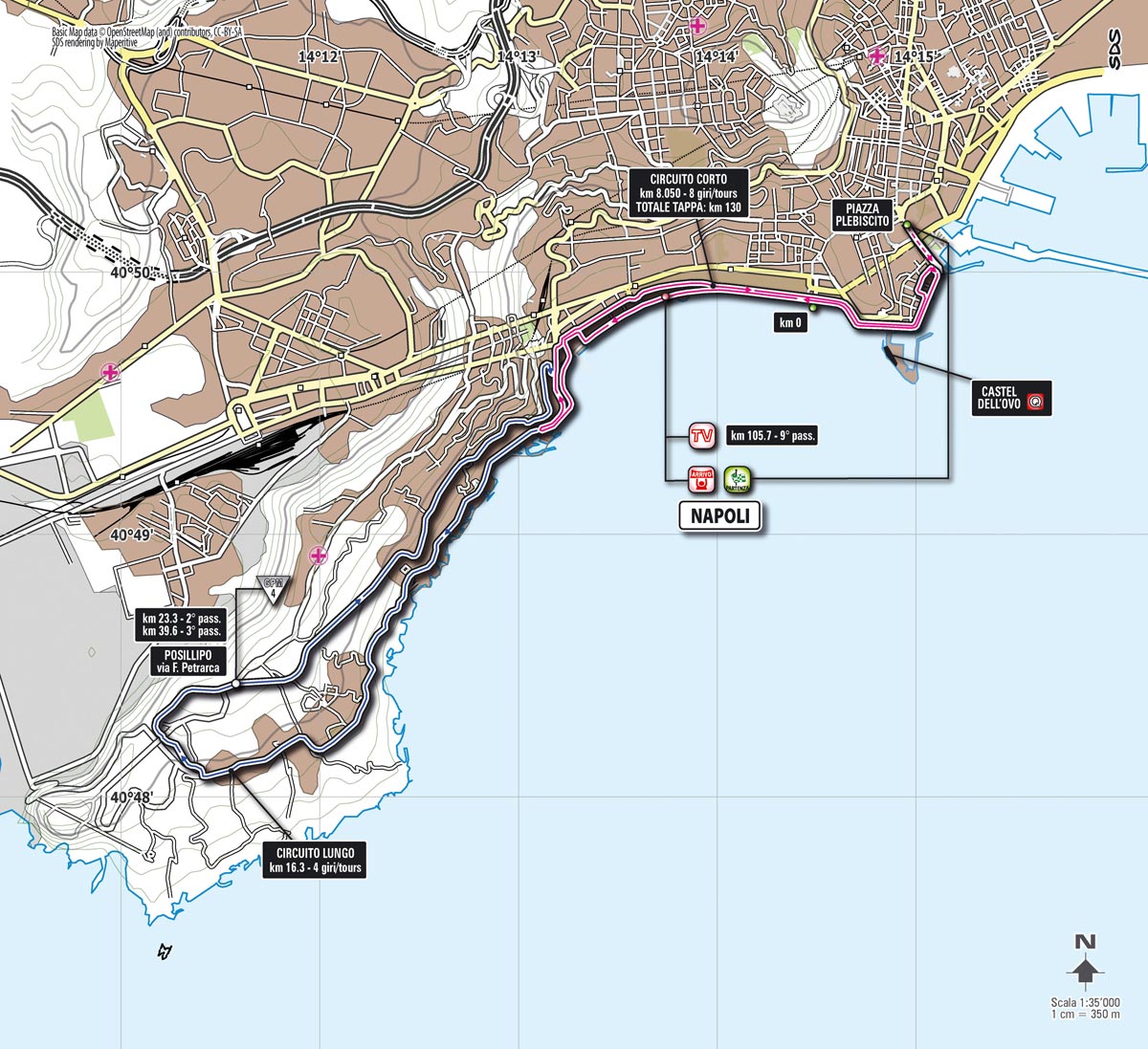 Giro d'Italia 2013 Stage 1 map