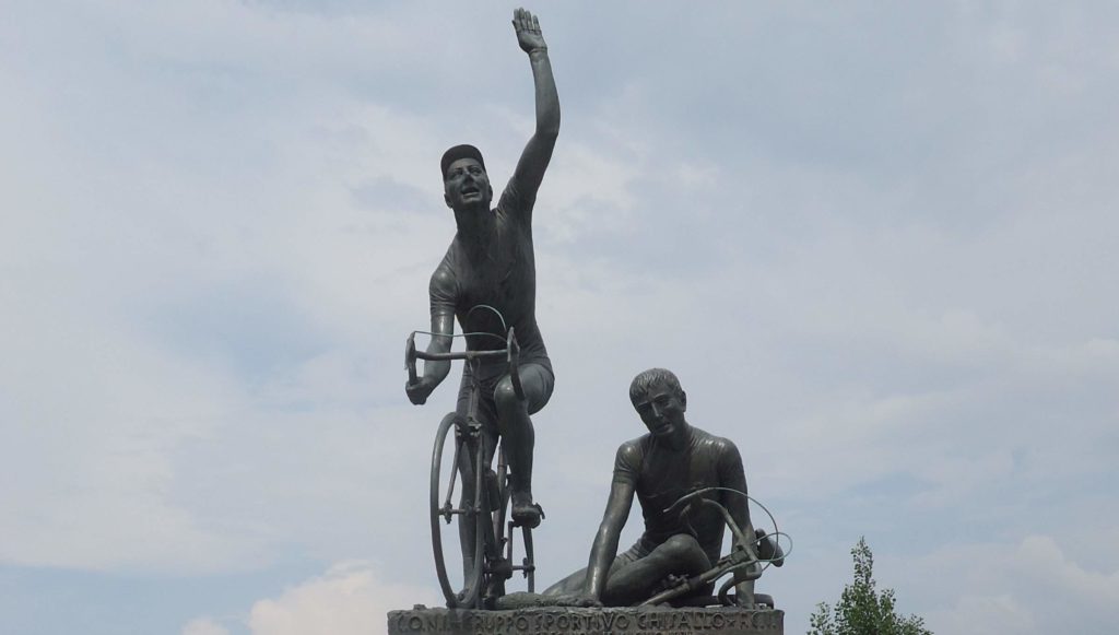 Monument of Il Lombardia on Madonna del Ghisallo