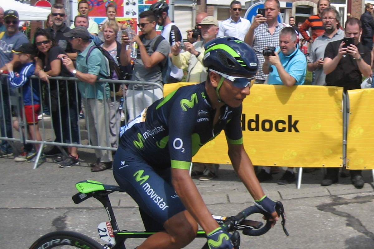Nairo Quintana at the start of Tour de France 2017 Stage 3 in Verviers (Belgium)