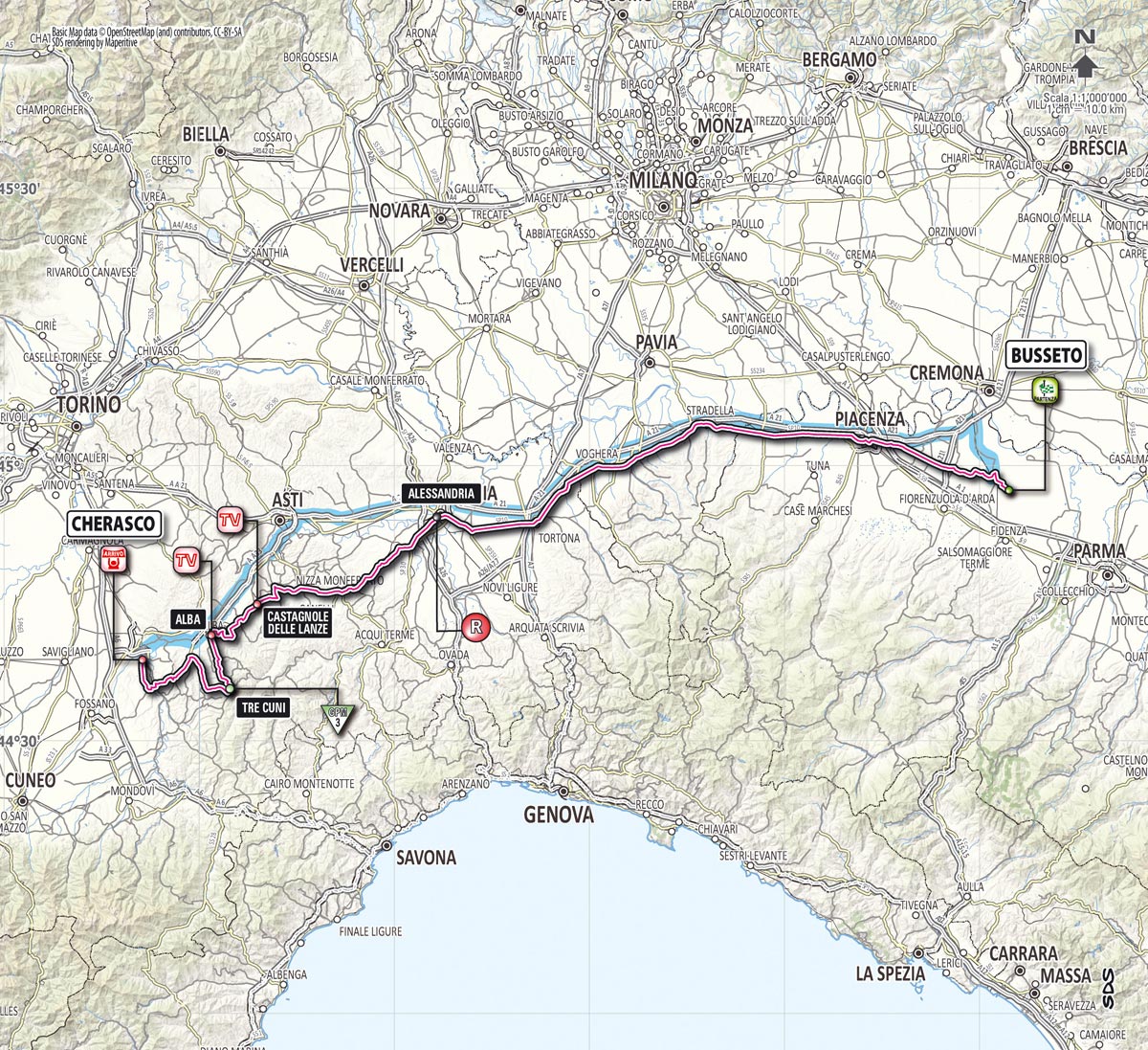 Giro d'Italia 2013 Stage 13 map