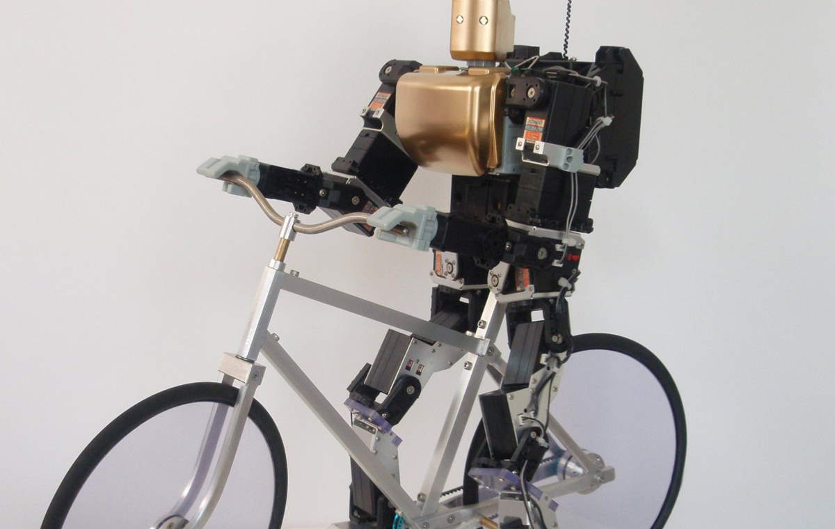 Bike-riding robot