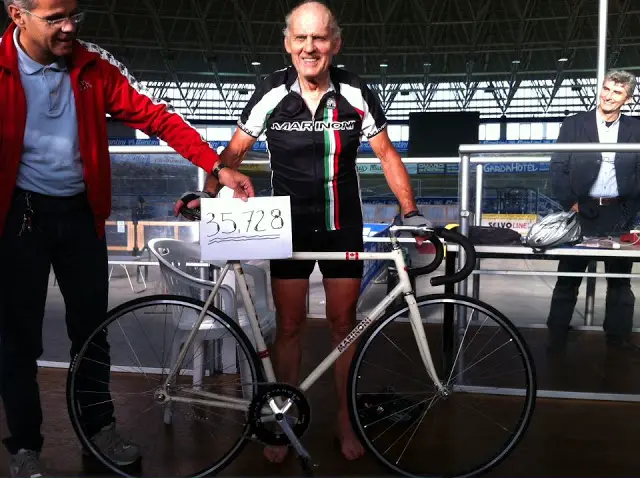 Giuseppe Marinoni broke the hour record