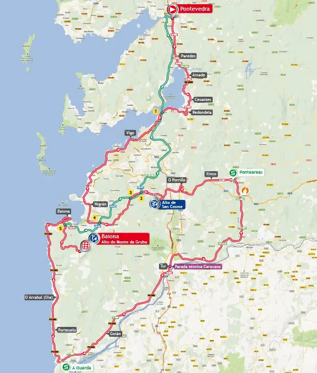 Vuelta a España 2013 stage 2 map