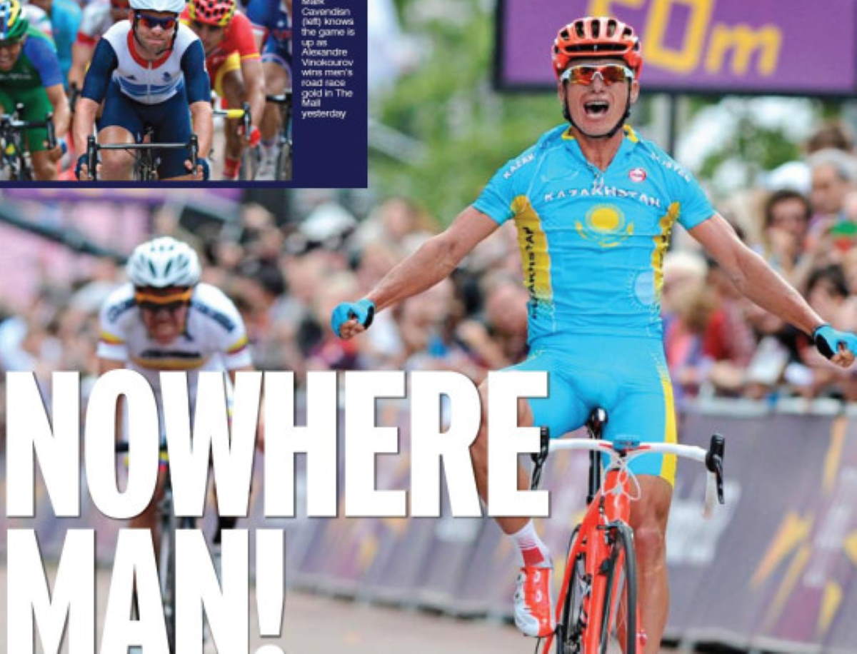 According to Sport on Sunday, Alexander Vinokourov is the "nowhere man" and "nobody from Kazakhstan".