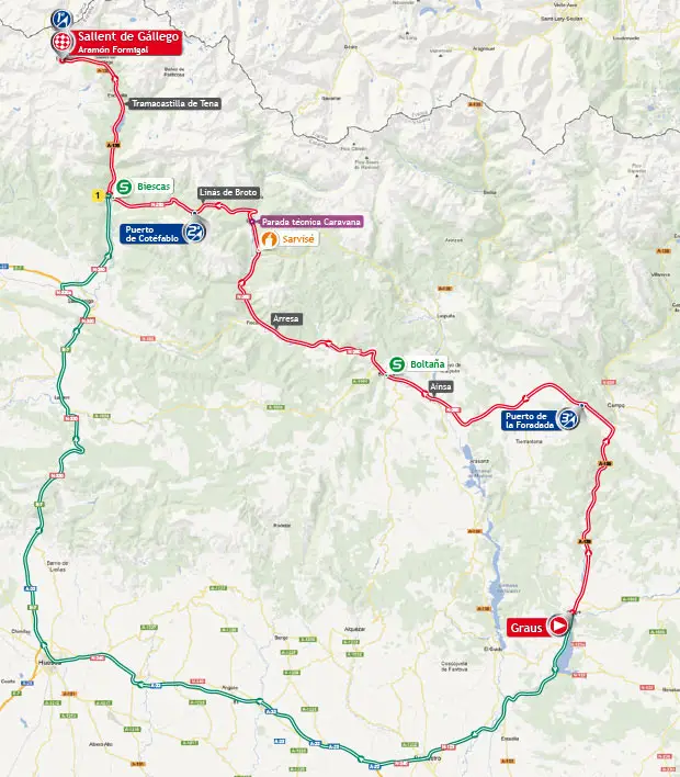 Vuelta a España 2013 stage 16 map