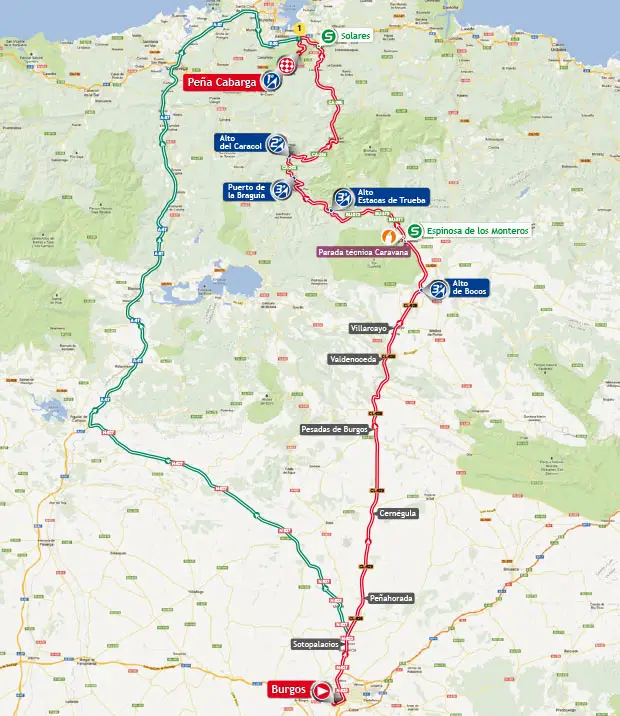 Vuelta a España 2013 stage 18 map