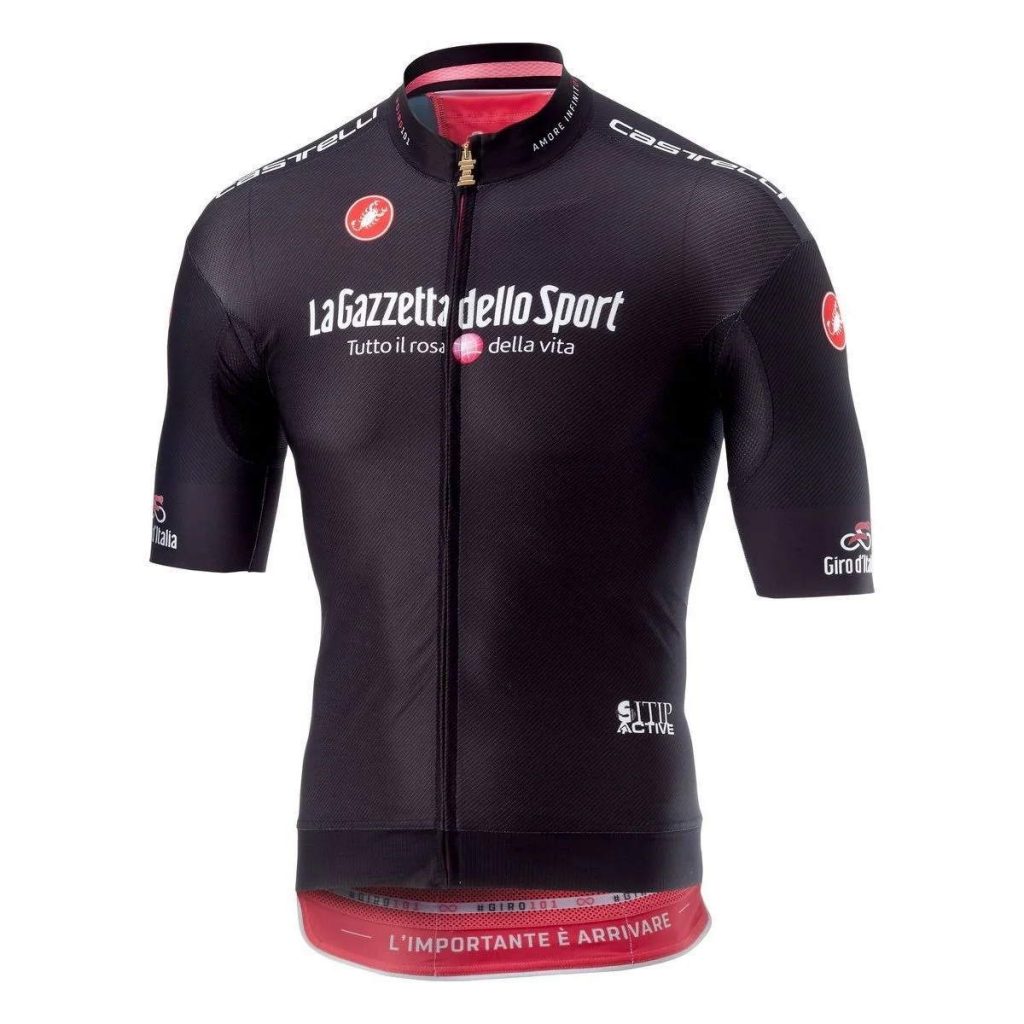 The maglia nera (black jersey) of the Giro d'Italia 2018