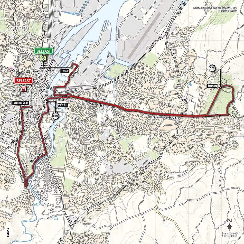 Giro d'Italia 2014 stage 1 map (new)