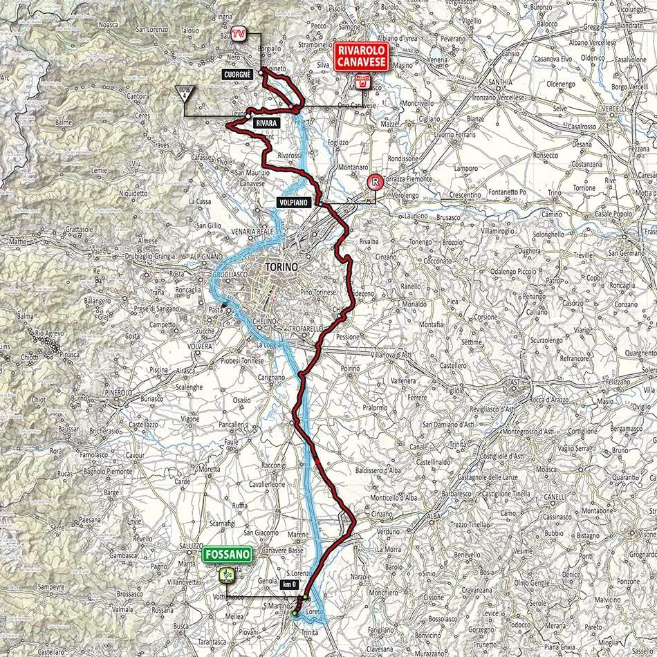 Giro d'Italia 2014 stage 13 map (new)