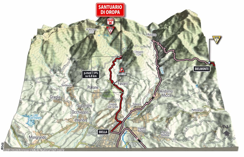 Giro d'Italia 2014 stage 14 climb details - Bielmonte / Santuario di Oropa (new)