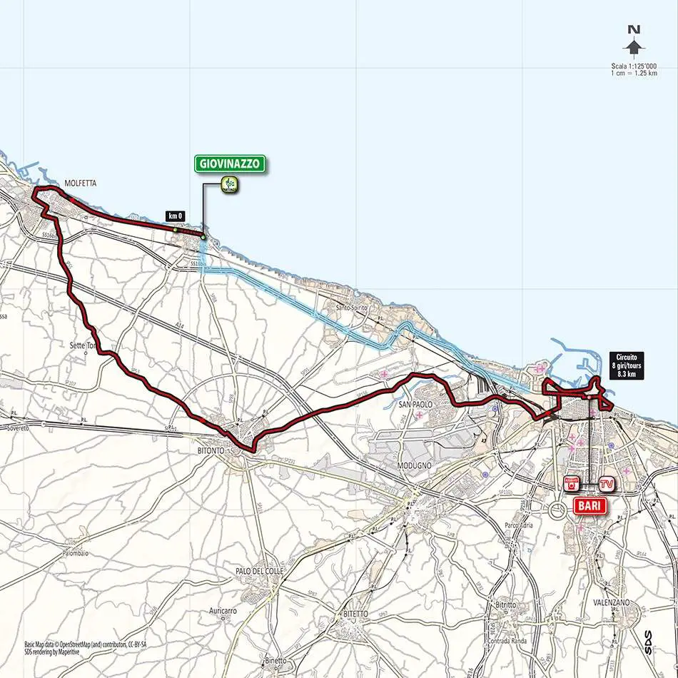 Giro d'Italia 2014 stage 4 map (new)