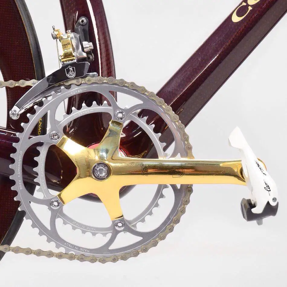 1989 Colnago C35 equipped with Campagnolo Super Record Gold - crankset