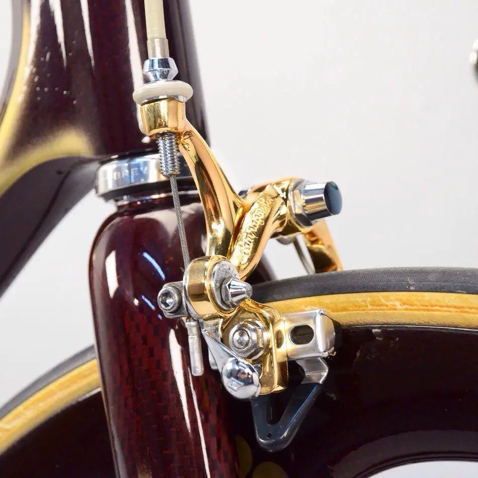 1989 Colnago C35 equipped with Campagnolo Super Record Gold - front brake