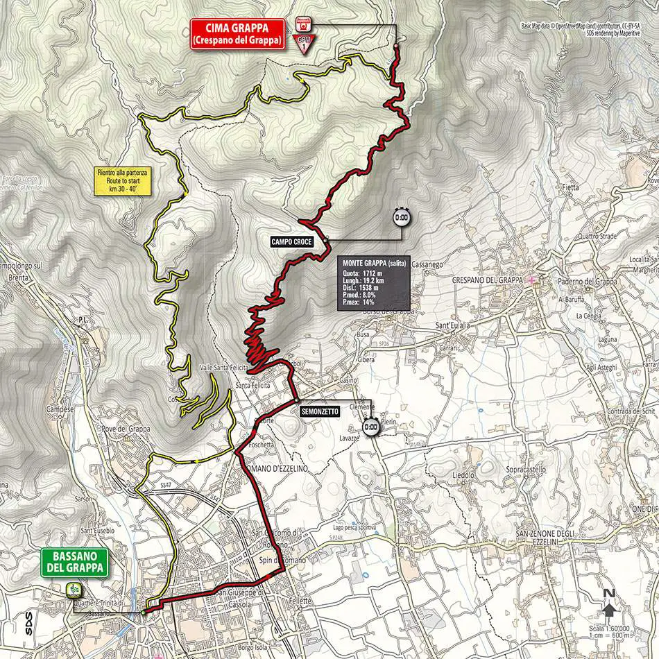 Giro d'Italia 2014 stage 19 map