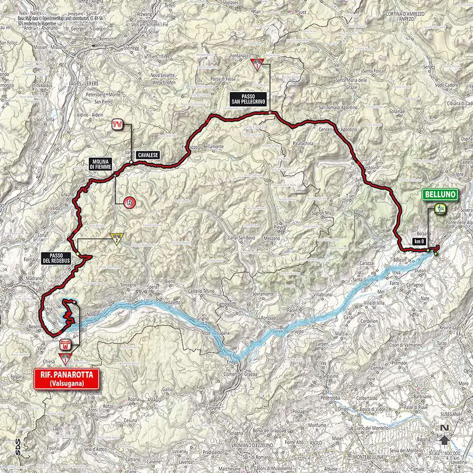 Giro d'Italia 2014 stage 18 map (new)