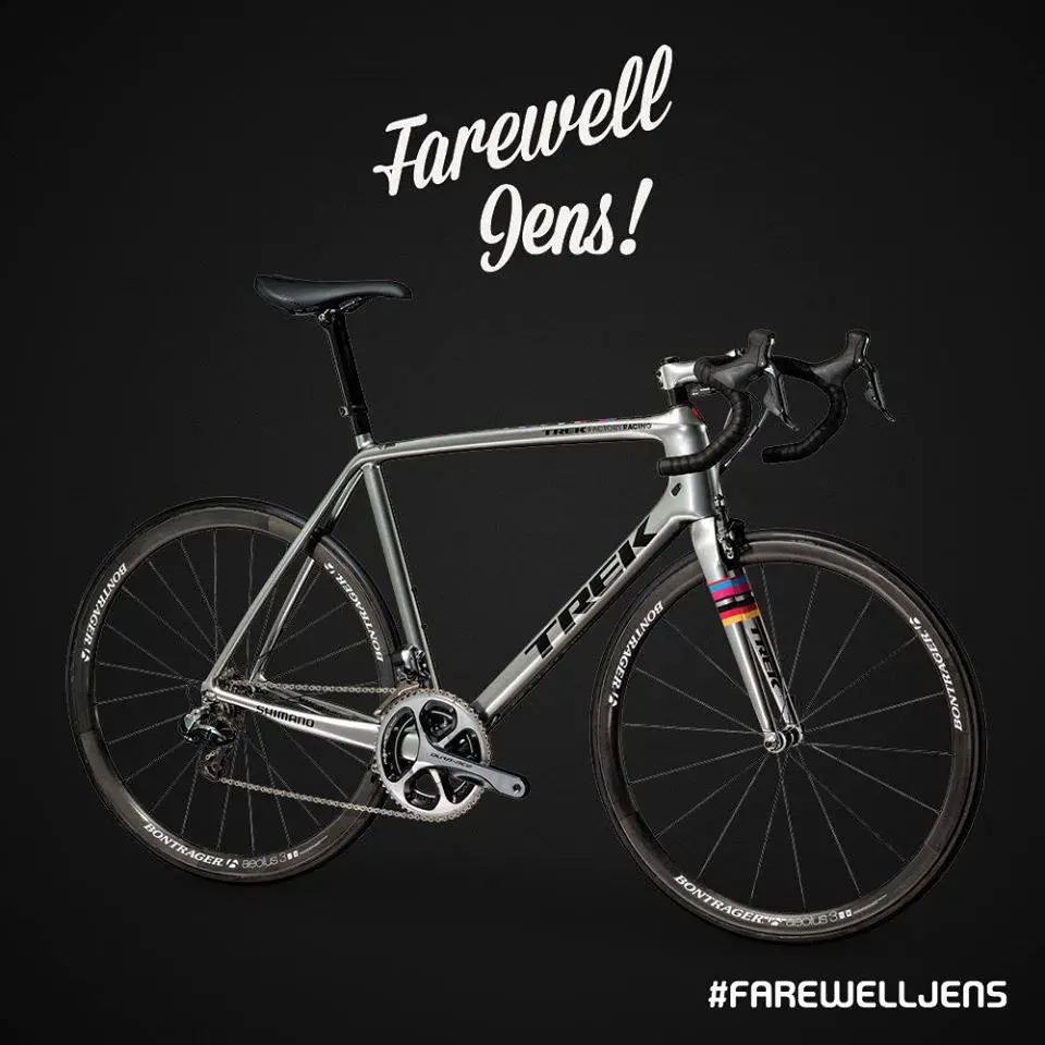 Chrome-colored Trek Madone 7 for Jens Voigt's farewell