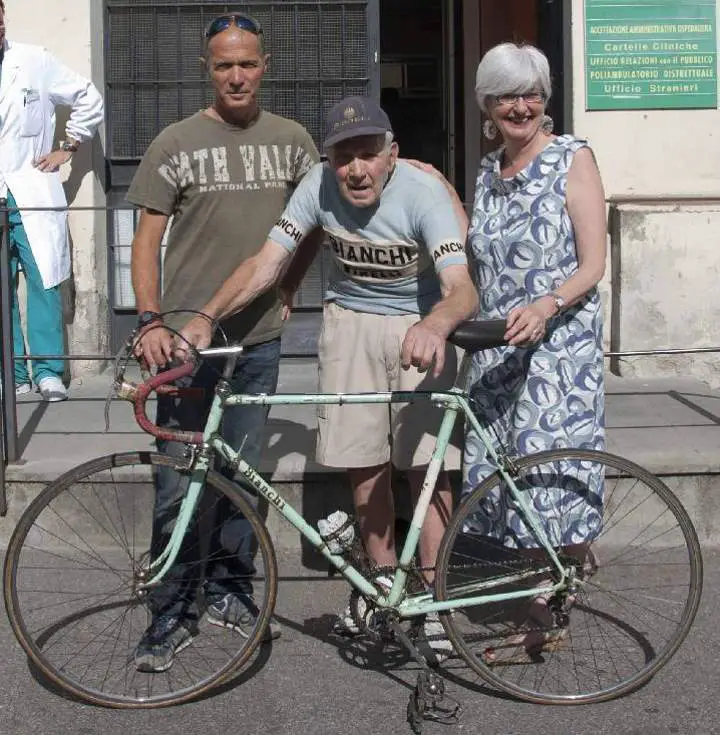 Valeriano Falsini with his Bianchi