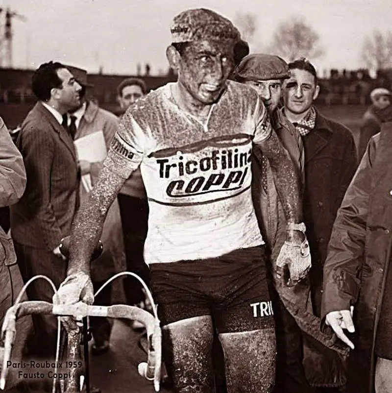 Fausto Coppi after Paris-Roubaix 1959