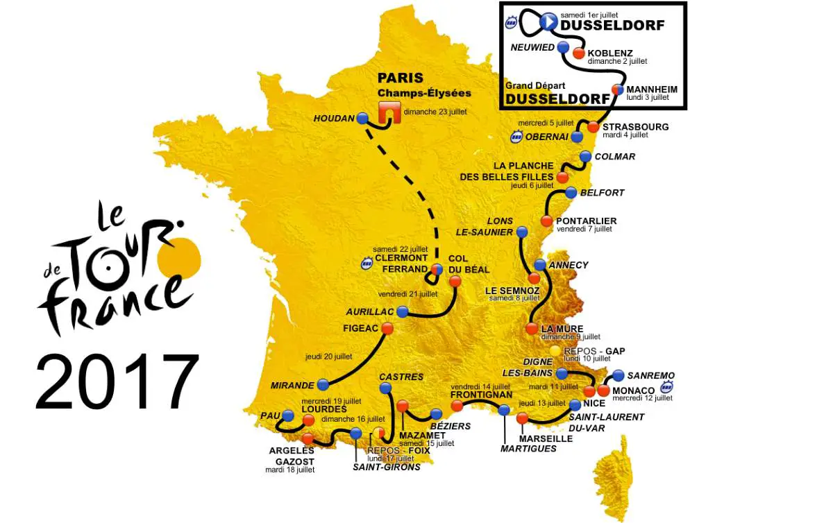 Tour de France 2017 map