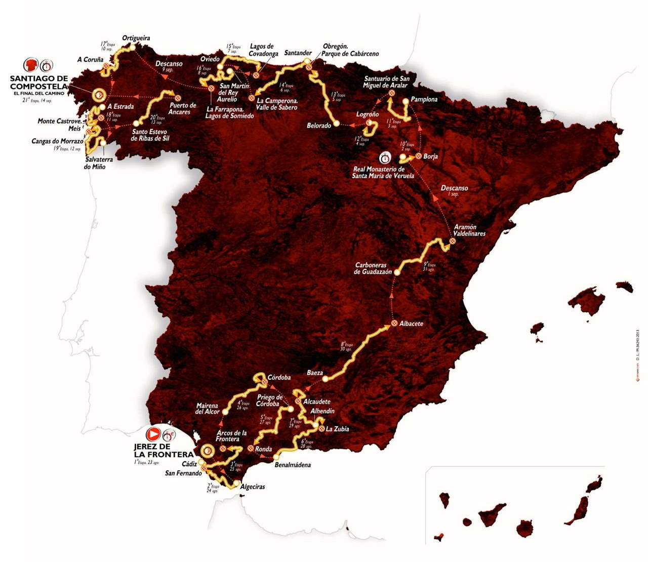 Vuelta a España 2014 map