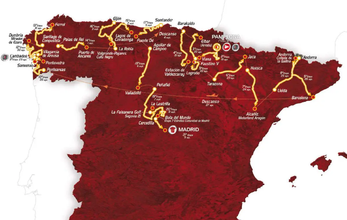 Vuelta a España 2012 route (featured)