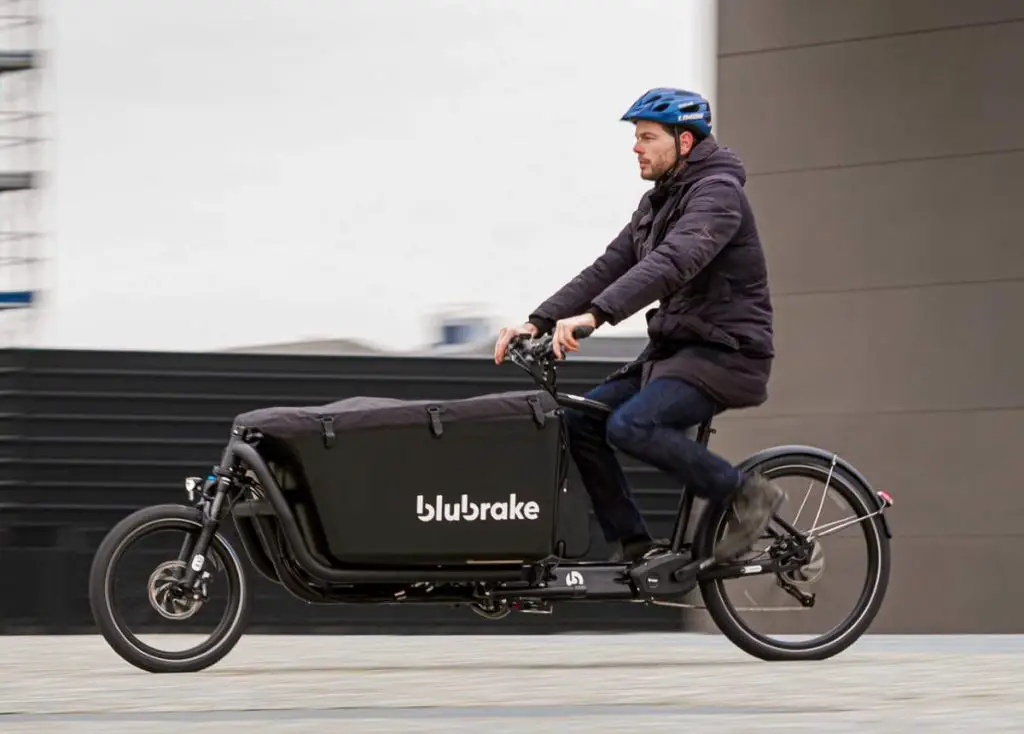An e-cargo bike equipped with Blubrake ABS