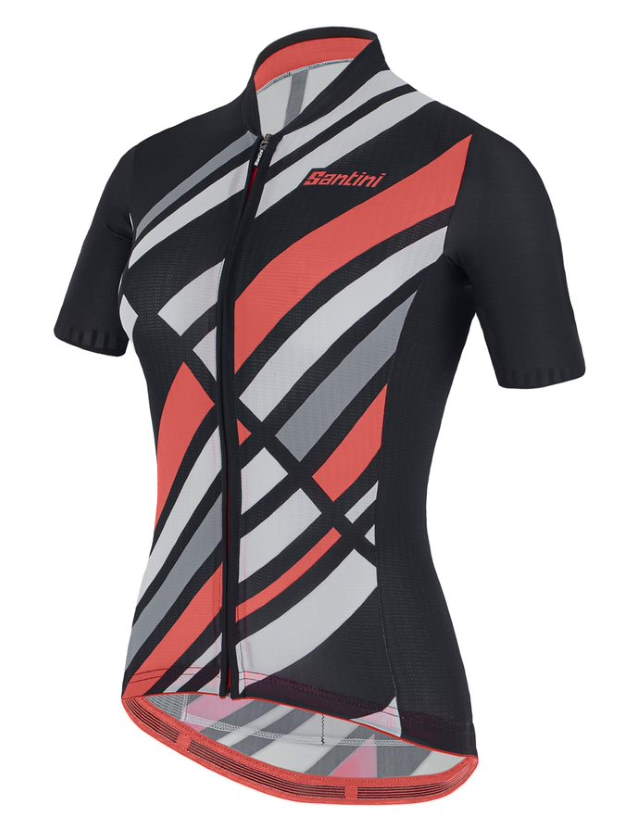 New Eco-Friendly Jerseys from Santini's 2021 Cycling Collection: SANTINI SS21 Raggio jersey, women, black, front