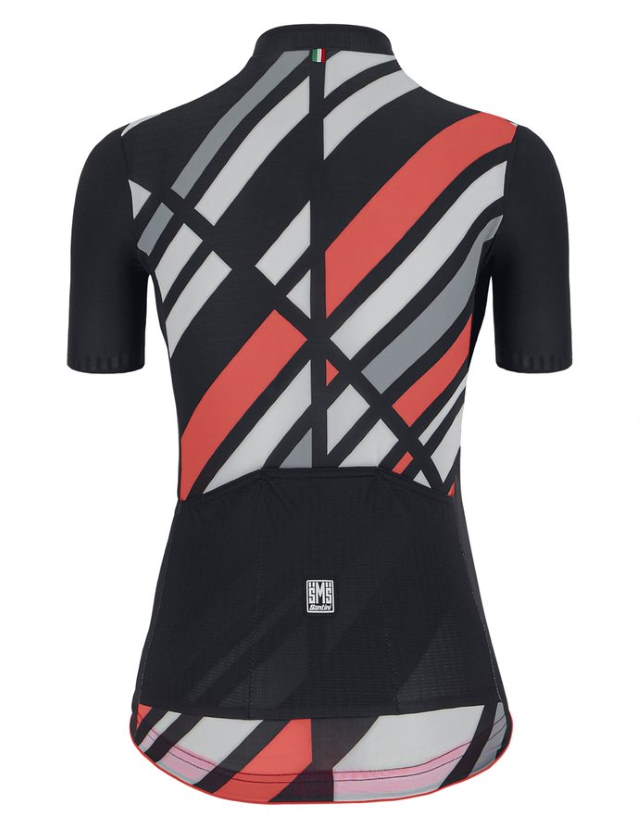 New Eco-Friendly Jerseys from Santini's 2021 Cycling Collection: SANTINI SS21 Raggio jersey, women, black, rear