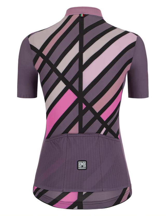 New Eco-Friendly Jerseys from Santini's 2021 Cycling Collection: SANTINI SS21 Raggio jersey, women, violet, rear