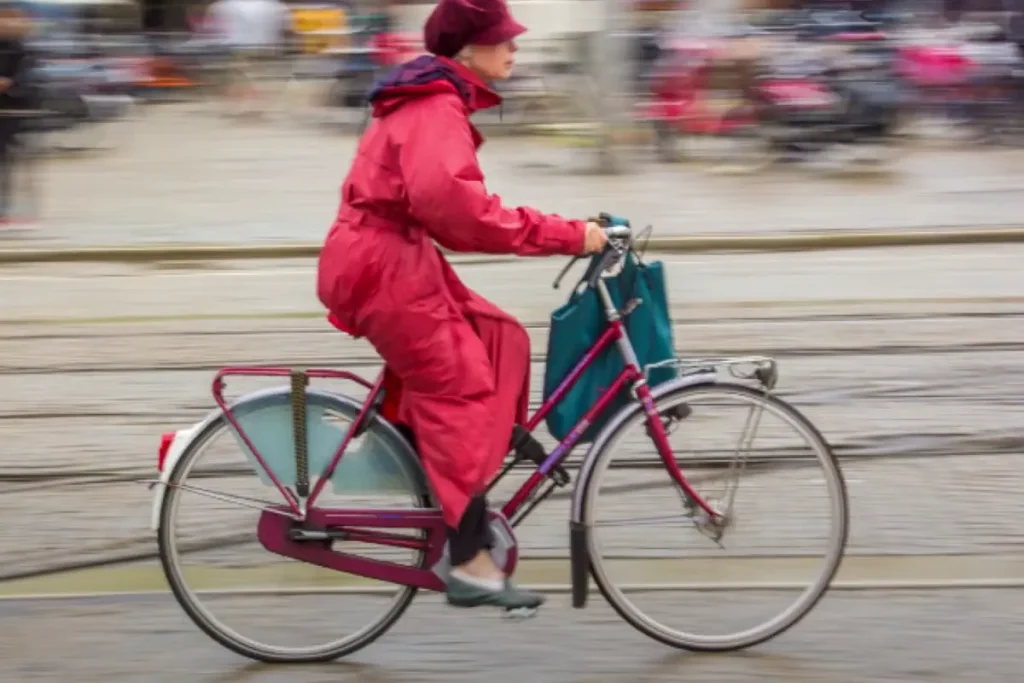 Woman riding a bicycle