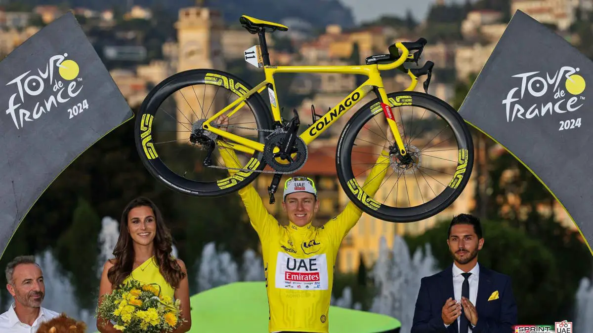 Tour de France winner groupsets: Tadej Pogačar wins the Tour de France 2024 using a Colnago equipped with Shimano Dura-Ace groupset