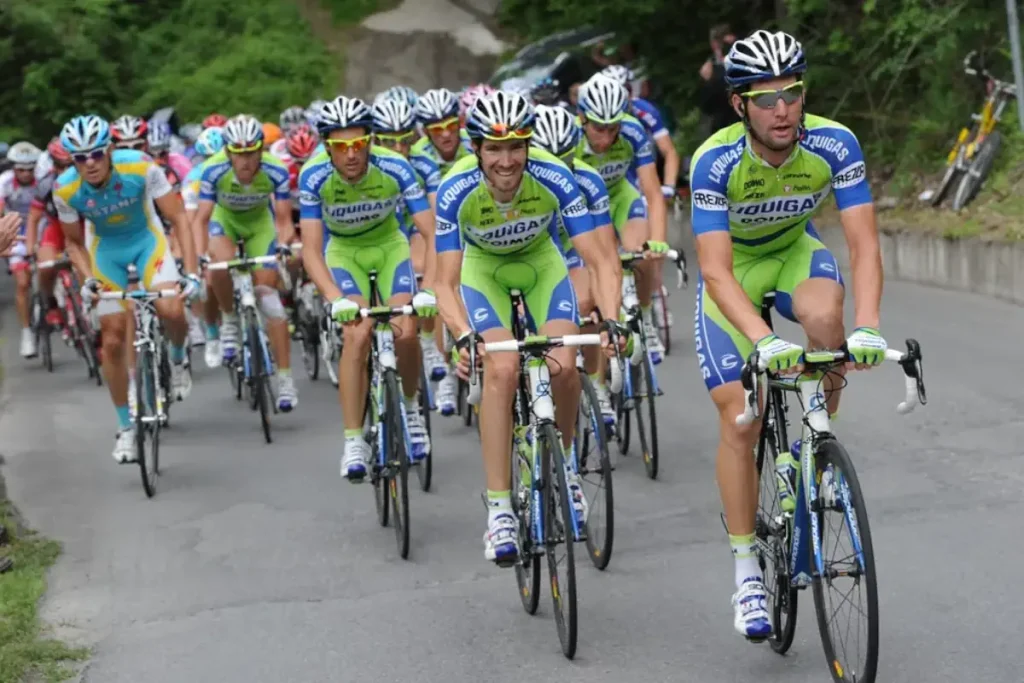 Domestique cycling - Domestiques of Team Liquigas during Giro d'Italia 2010 stage 19