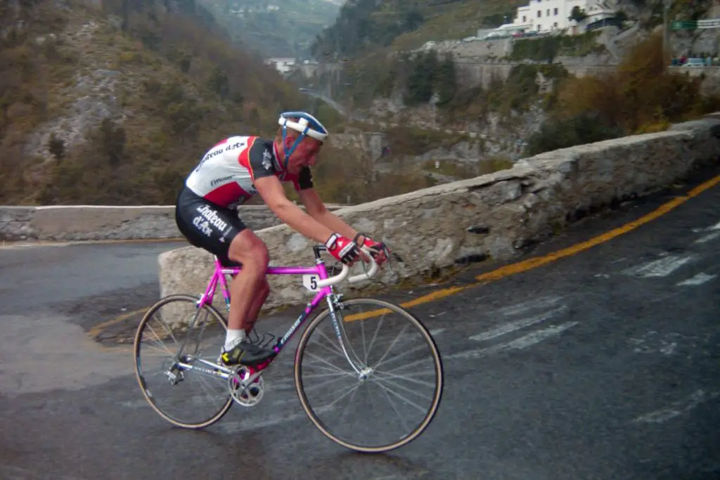 March 9, 1990 - Mauro Santaromita during the Tirreno-Adriatico race.